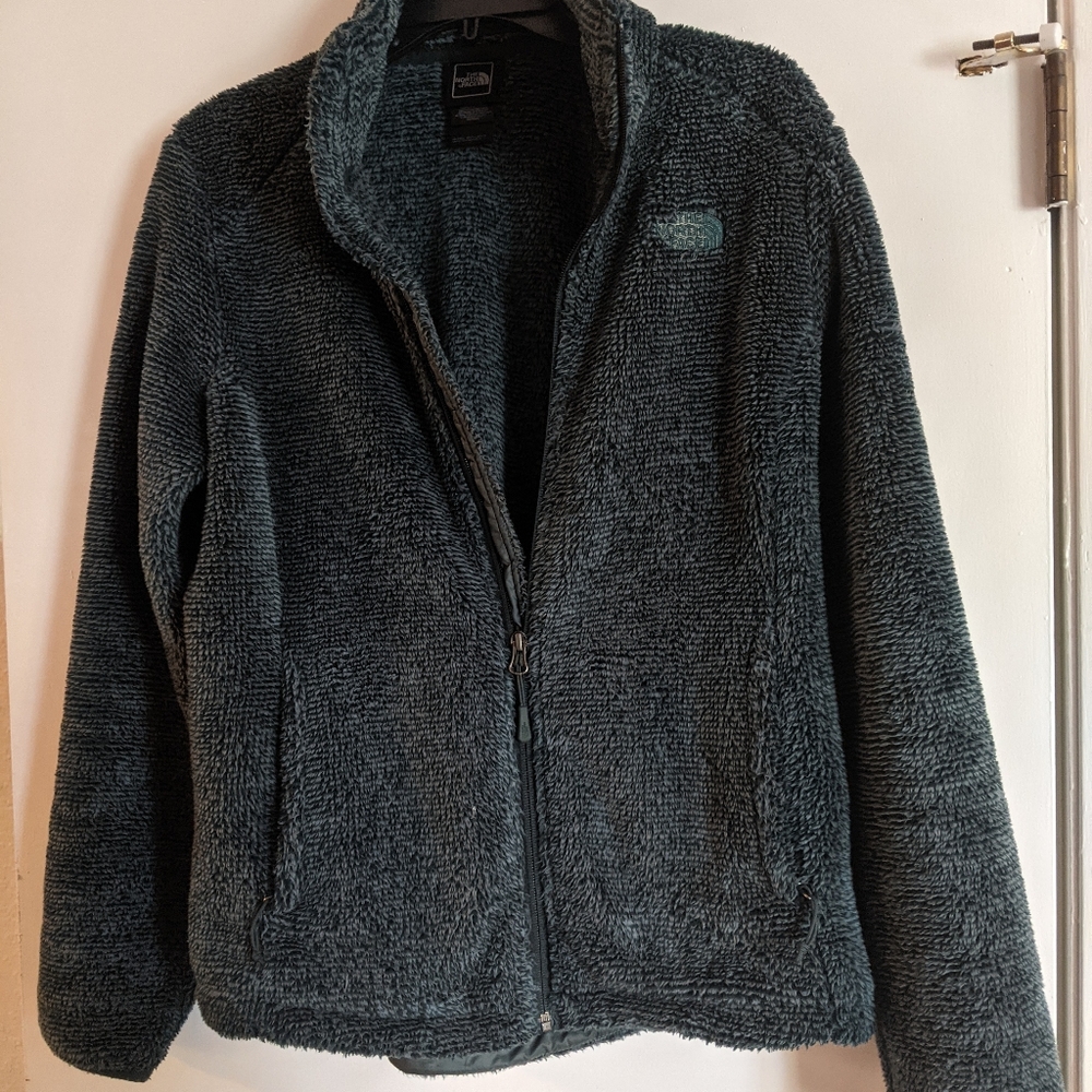 North Face full zip fleece in green